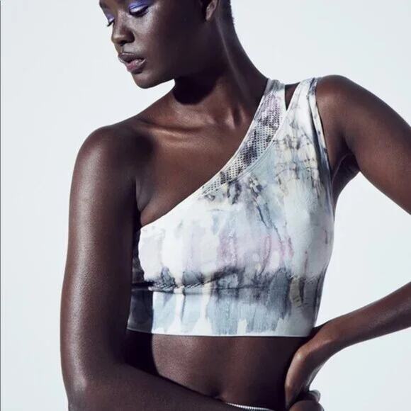 Avocado One Shoulder Sports Bra Dirty Martini Size M/L NWT - Picture 11 of 11